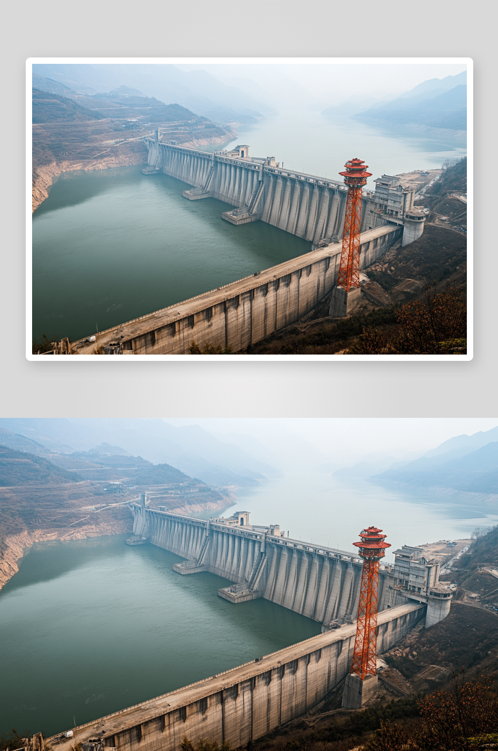 AI风光长江三峡水坝风景摄影图素材