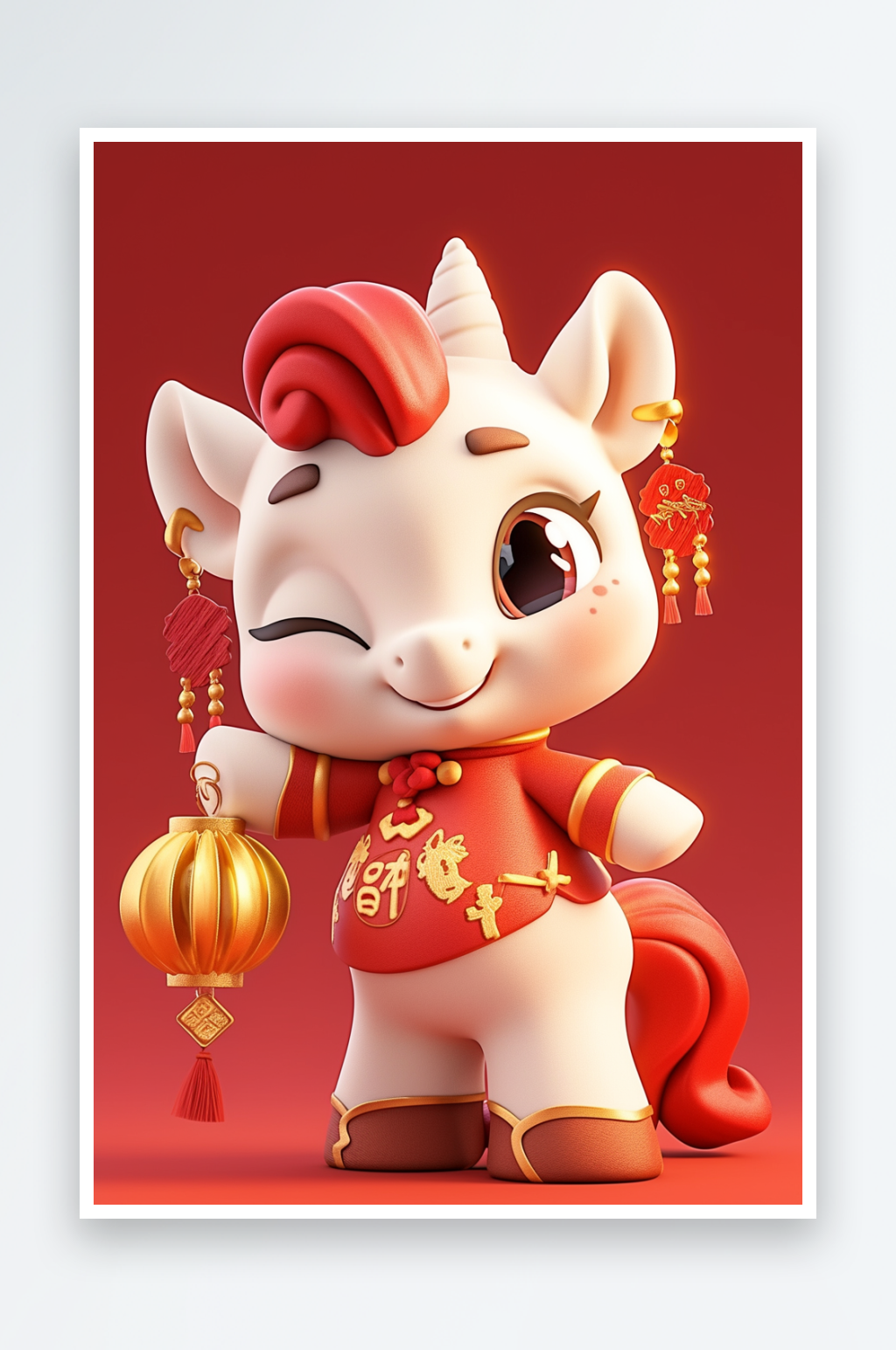 AI新年2026年喜庆丙午年马年卡通素材下载-众图网