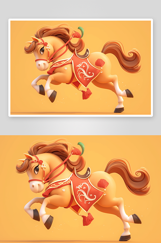 AI灯笼2026年喜庆丙午年马年卡通模型-众图网