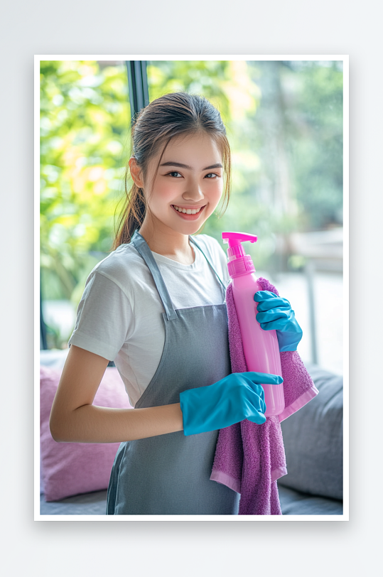 AI大扫除家政人员清洁工人物摄影图-众图网