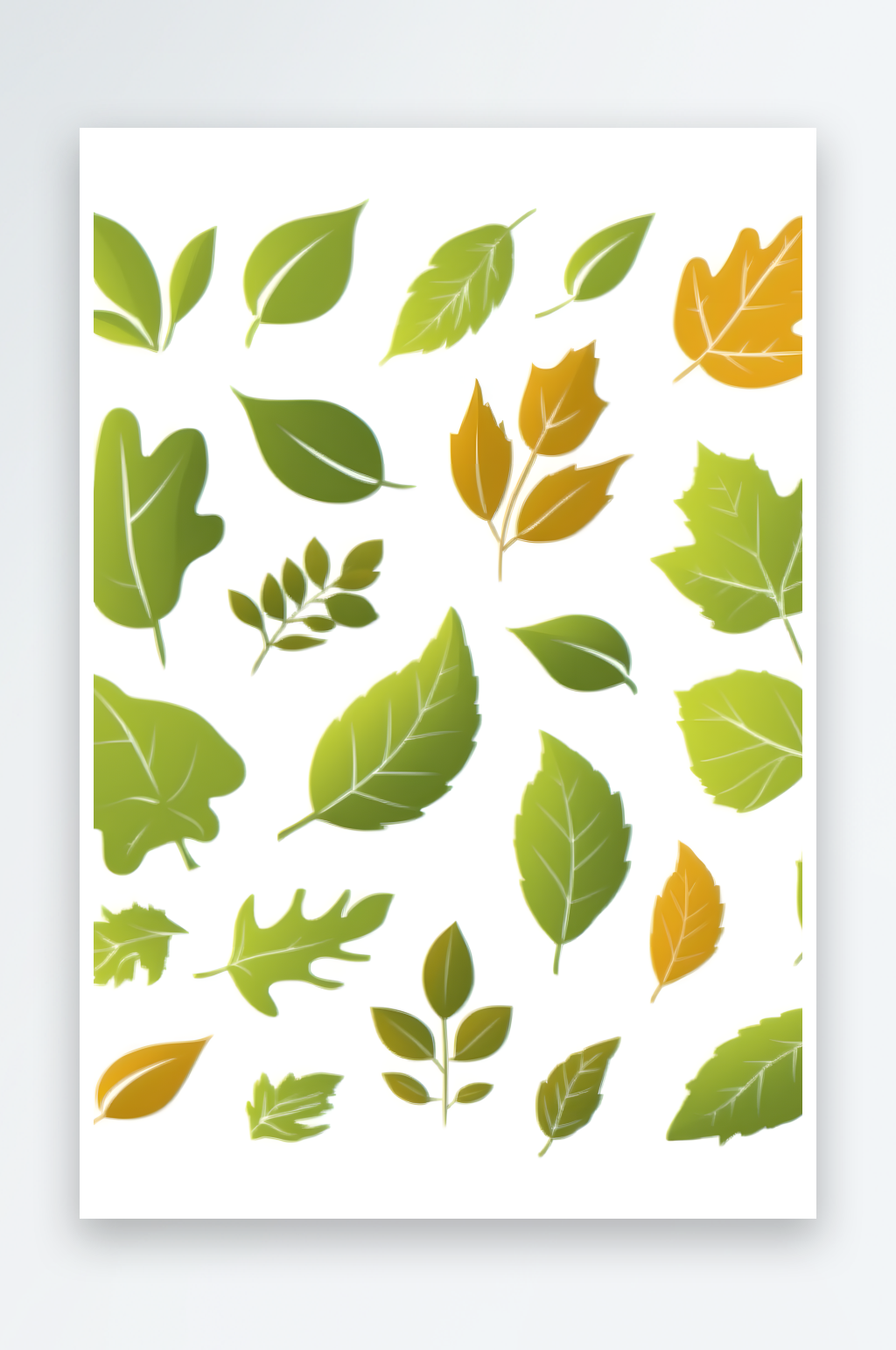 AI标志logo叶子树叶植物组合插画元素素材