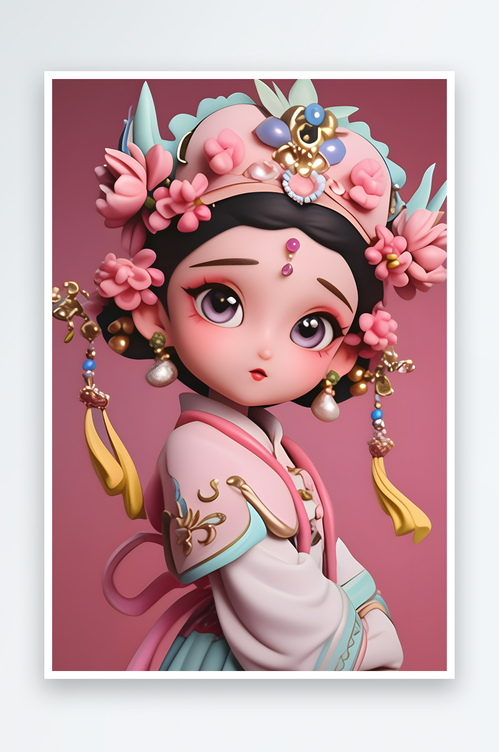AI国粹卡通京剧国潮人物插画模型素材