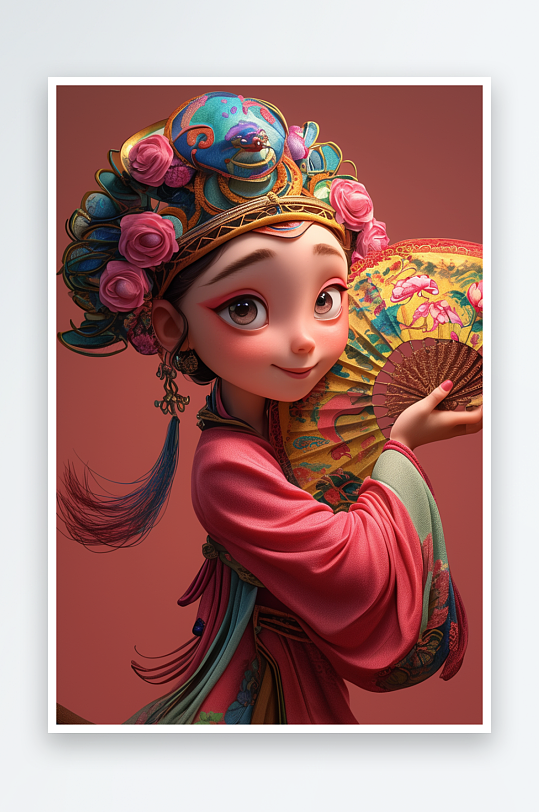 AI戏曲卡通京剧国潮人物插画模型-众图网