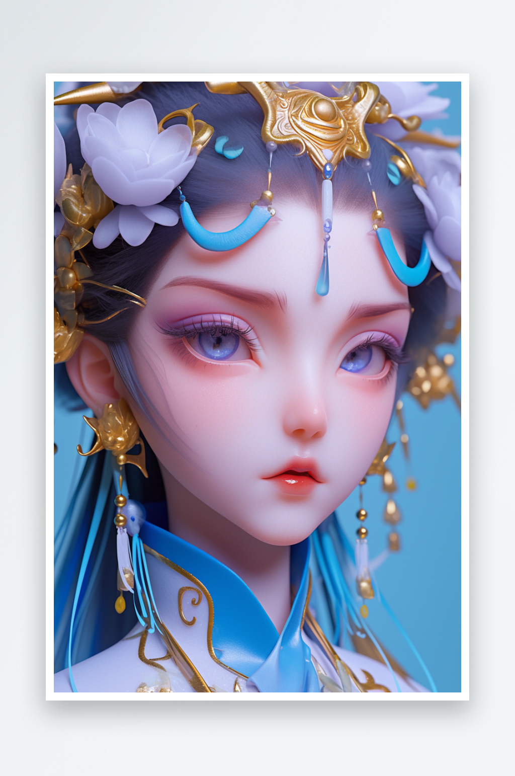 AI国粹扇子卡通京剧国潮人物插画模型素材