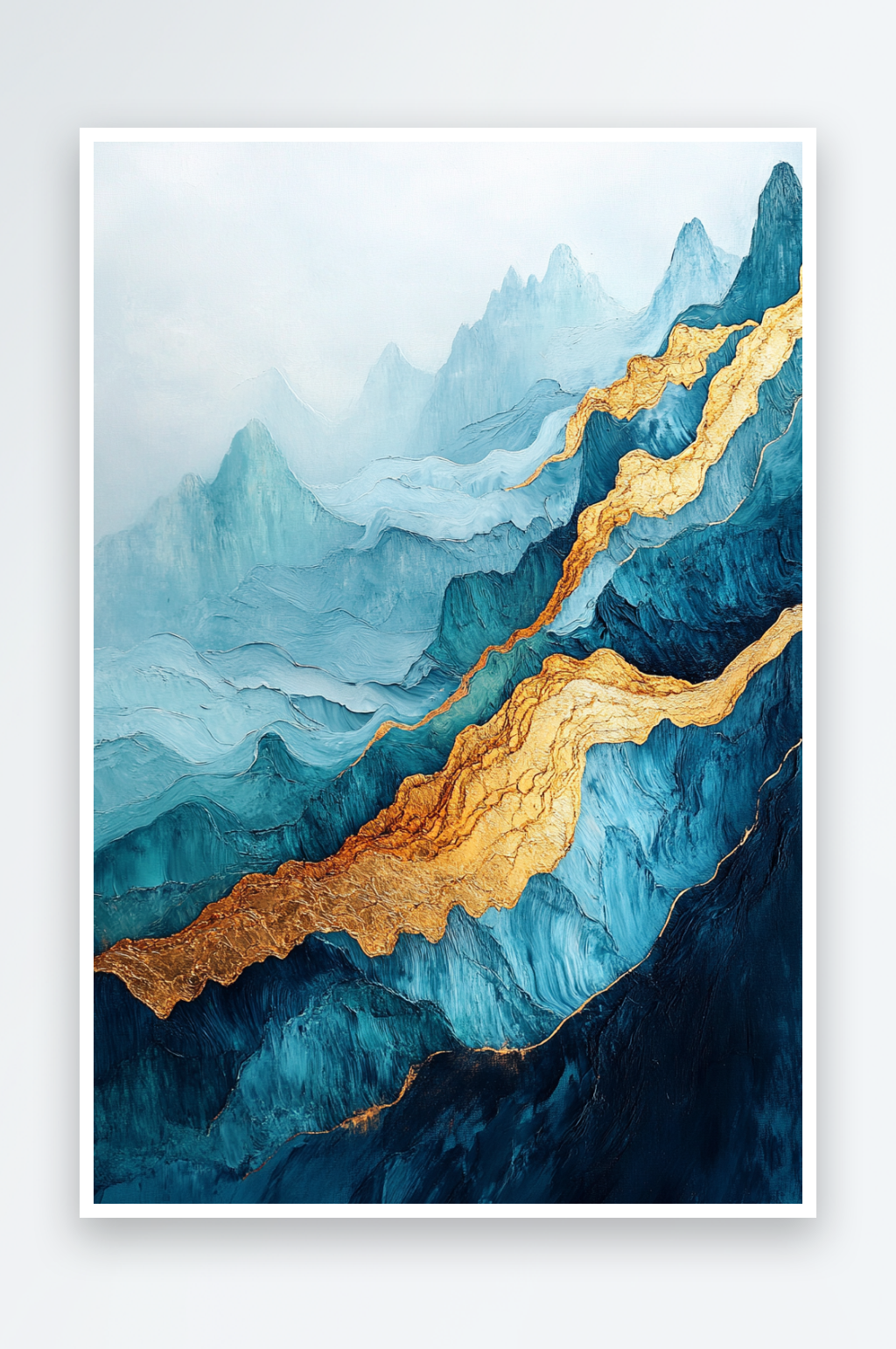 AI流金青山中式鎏金山水画背景素材下载-众图网