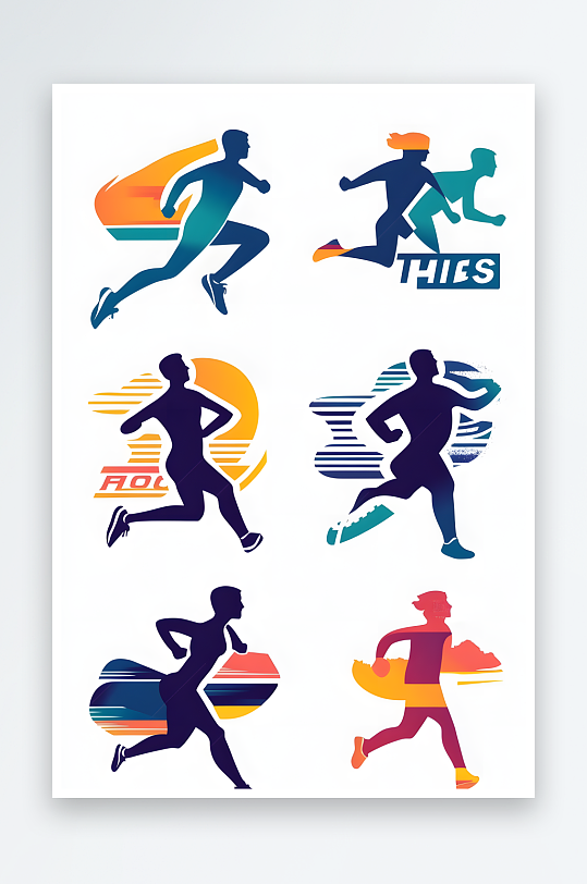 AI数字艺术运动体育健身logo标识元素-众图网