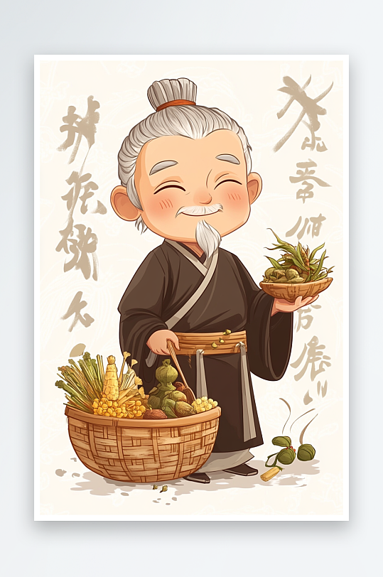 AI数字艺术中医形象水墨风国风人物插画-众图网