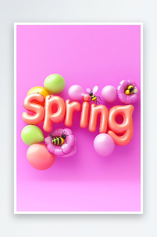 AIhi春季气球膨胀数字艺术字母元素-众图网