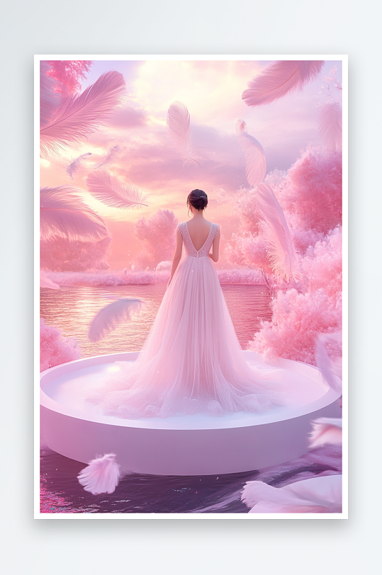 AI數(shù)字藝術(shù)婦女節(jié)美女鮮花電商展臺(tái)場(chǎng)景