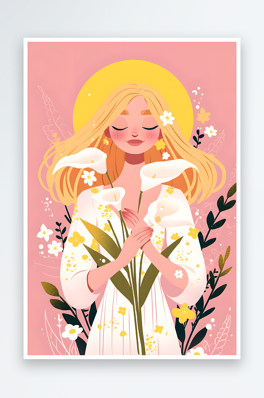 AI数字艺术妇女节女性女人美女人物插画-众图网