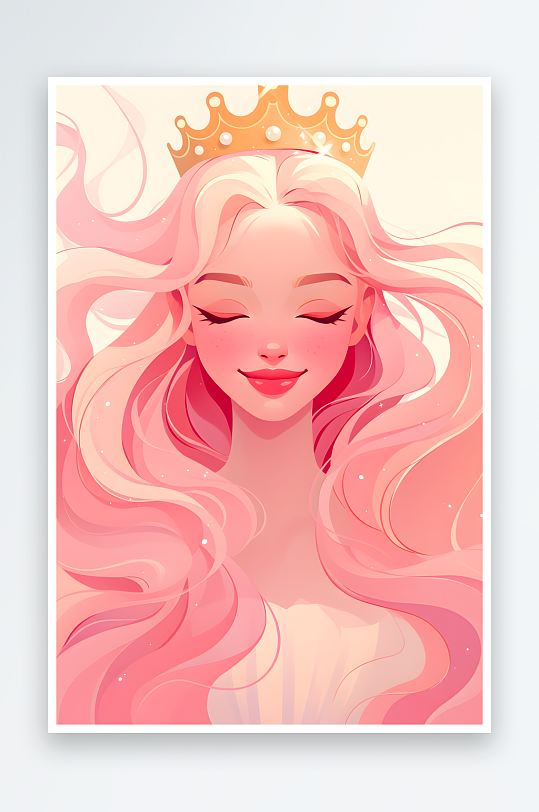 AI玫瑰涂口妇女节女性女人美女人物插画-众图网