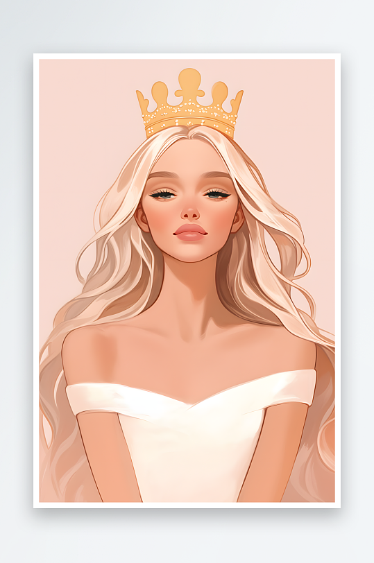 AI玫瑰头冠妇女节女性女人美女人物插画-众图网