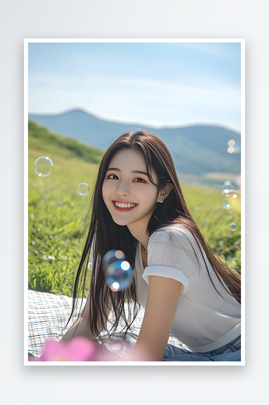 AI相机春季春游郊游休闲人物摄影图-众图网