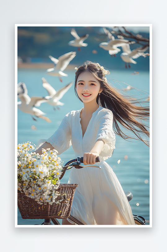 AI荡秋千向日春季春游郊游休闲人物摄影图-众图网