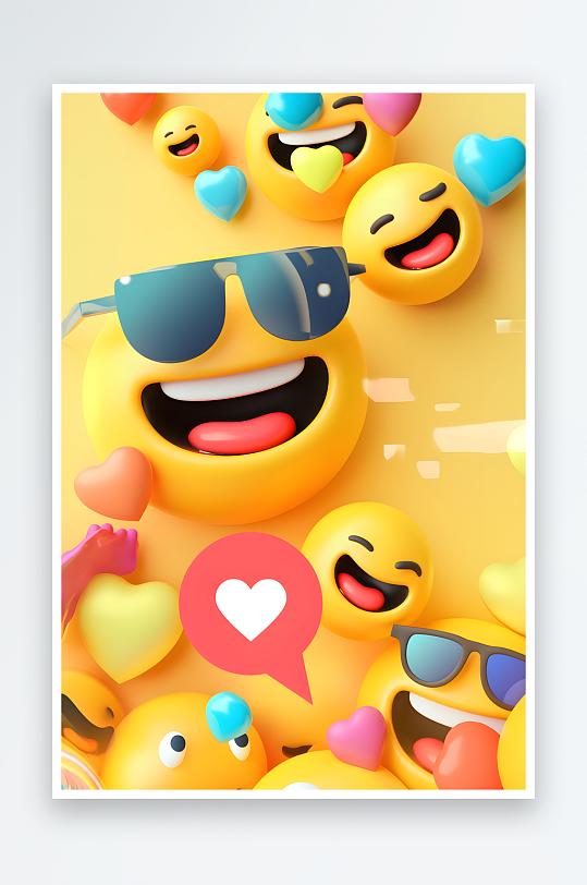 AI愚人节幸福表情创意趣味表情包插画图片-众图网