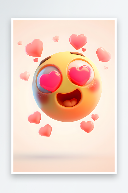 AI愚人节爱心大笑创意趣味表情包插画图片-众图网