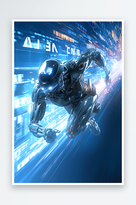AI智能AI科技未来感机器人插画模型-众图网