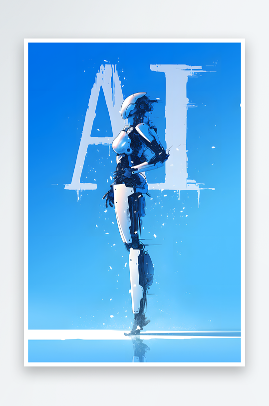 AI数据AI科技未来感机器人插画模型-众图网