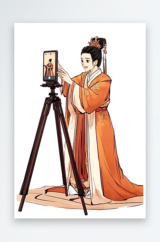 AI数字艺术创意古代人打工人热梗热点插画-众图网