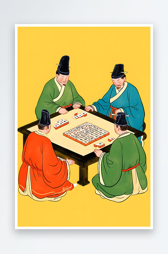 AI打瞌睡创意古代人打工人热梗热点插画-众图网