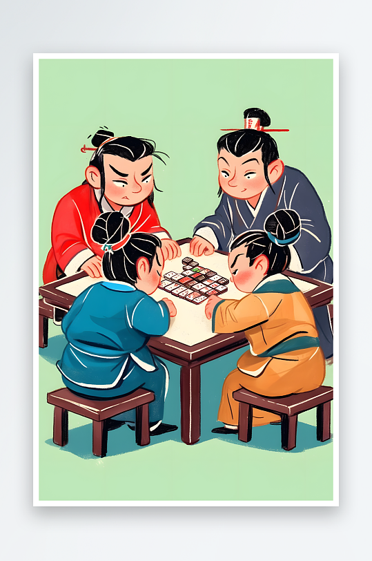 AI唉声叹气创意古代人打工人热梗热点插画-众图网