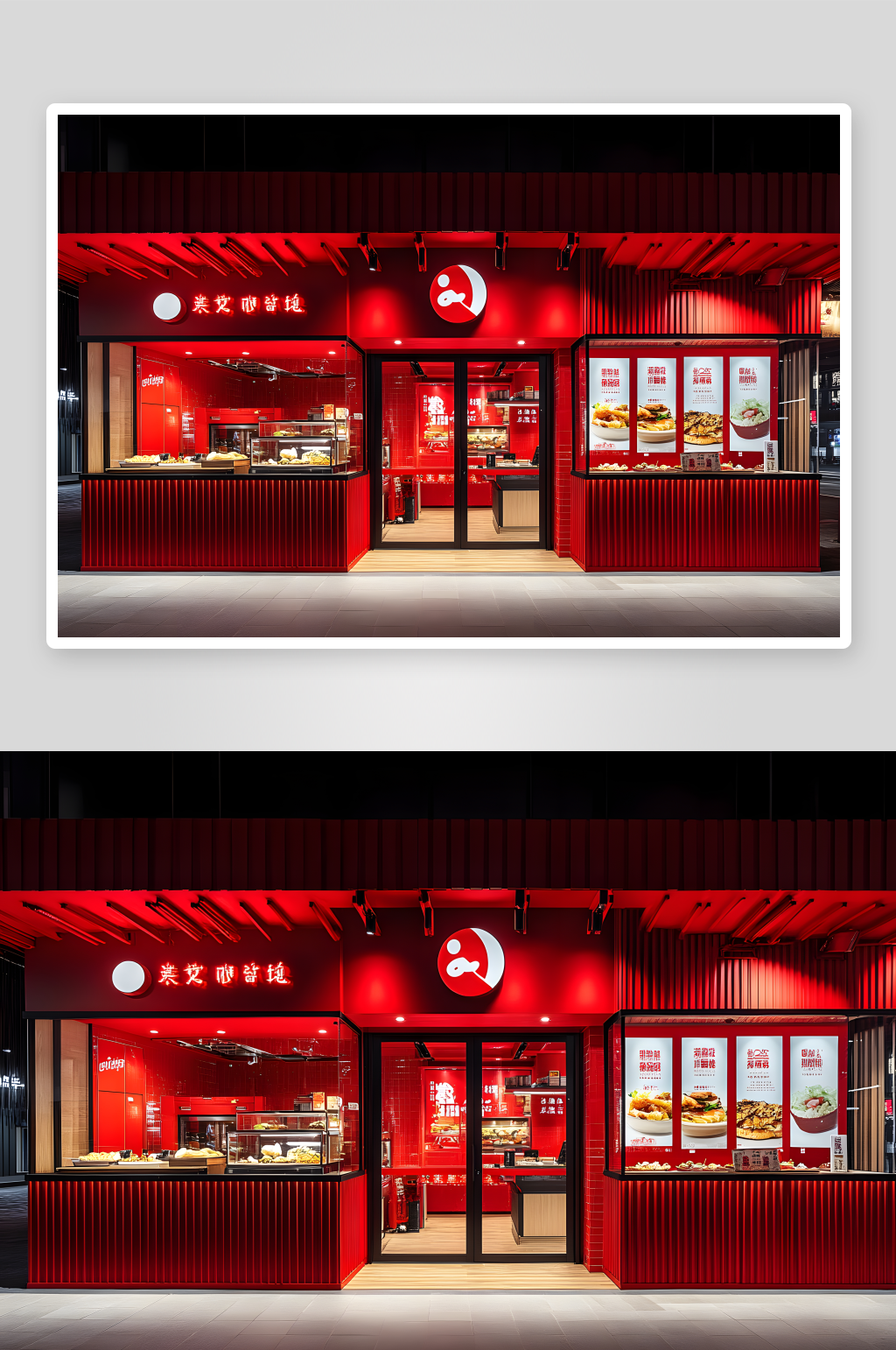 AI街道中式餐厅饭店餐饮门头摄影素材