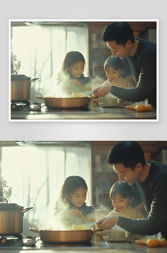 AI家庭厨房厨师做饭煮菜居家生活人物摄影-众图网