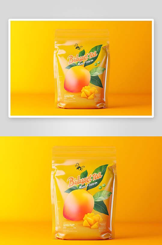 AI菠萝芒果果冻果汁包装袋包装样机