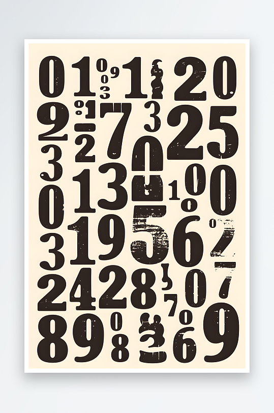 AI彩色卡通0至9阿拉伯数字字体艺术字