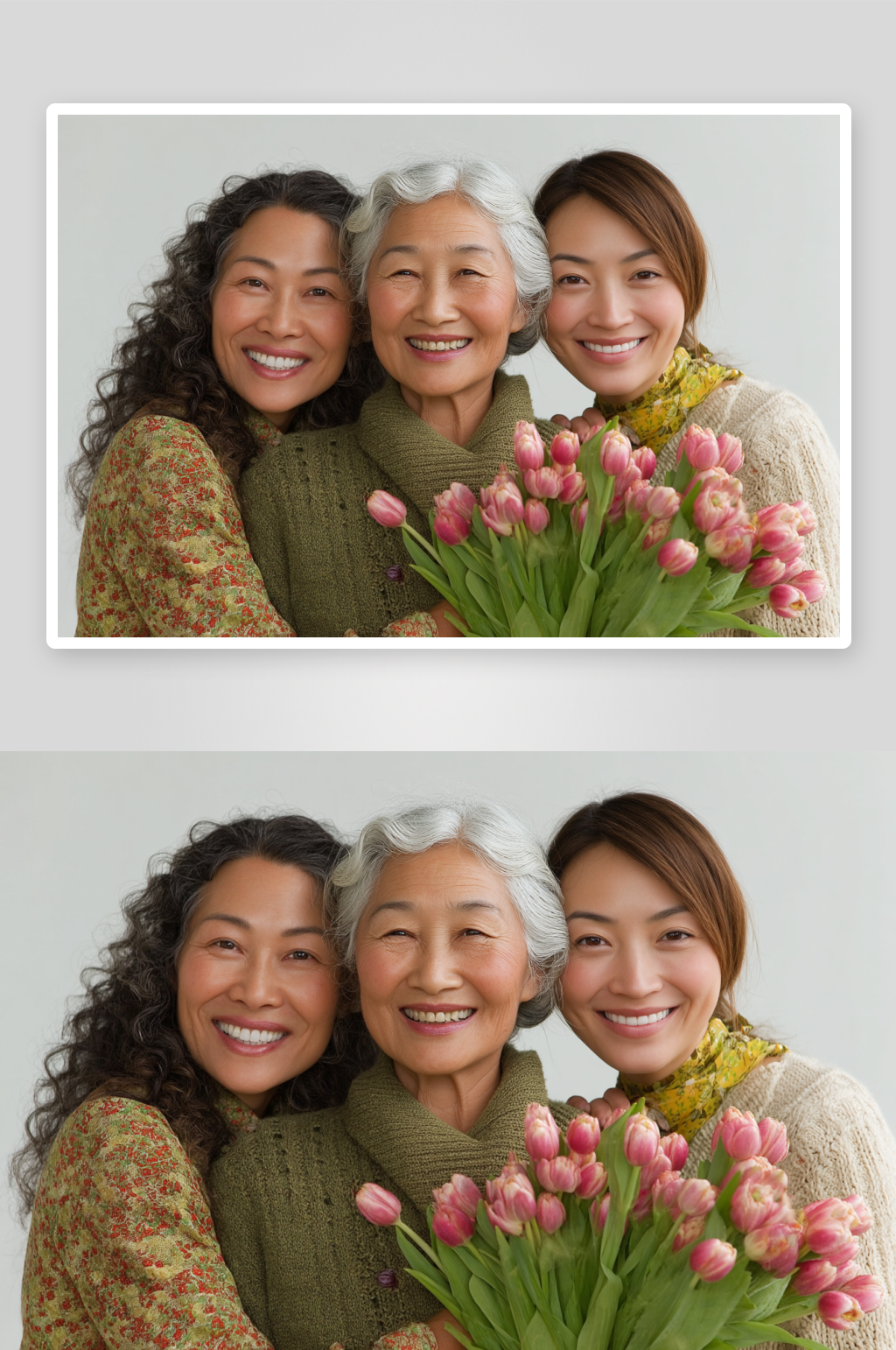 康乃馨母亲节年迈老人妈妈人物摄影图素材