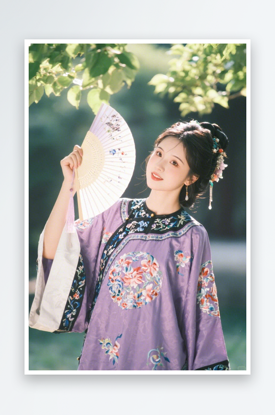 AI数字艺术清冷唯美汉服女生摄影图-众图网