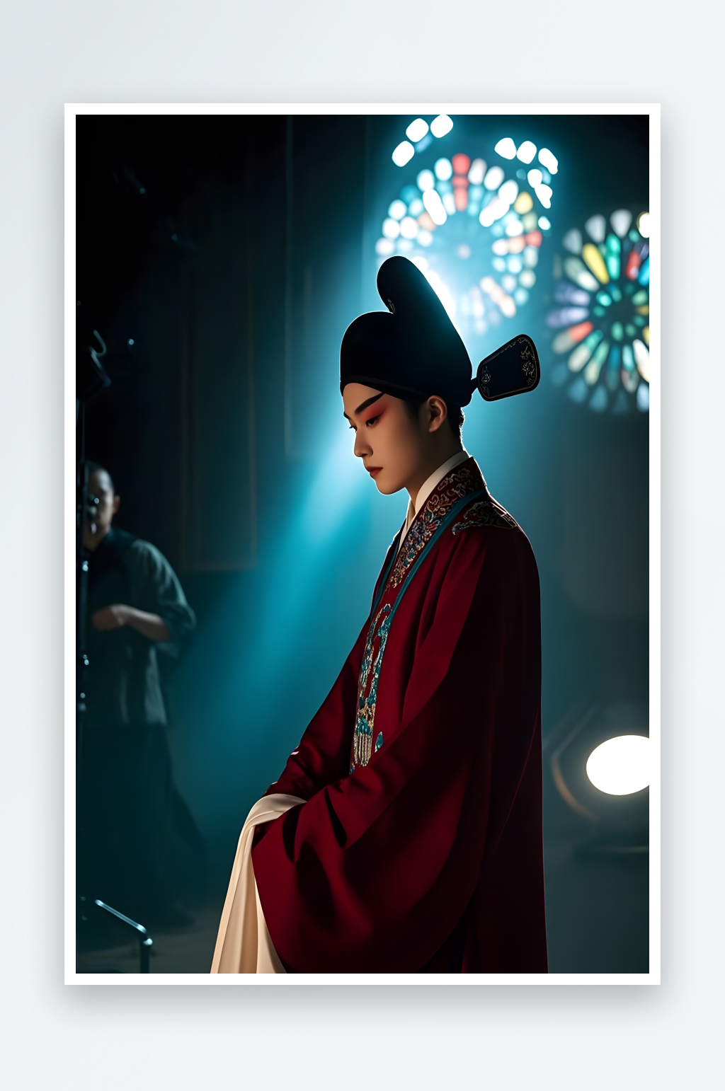 黑白老生戏曲戏剧男生人物摄影图素材