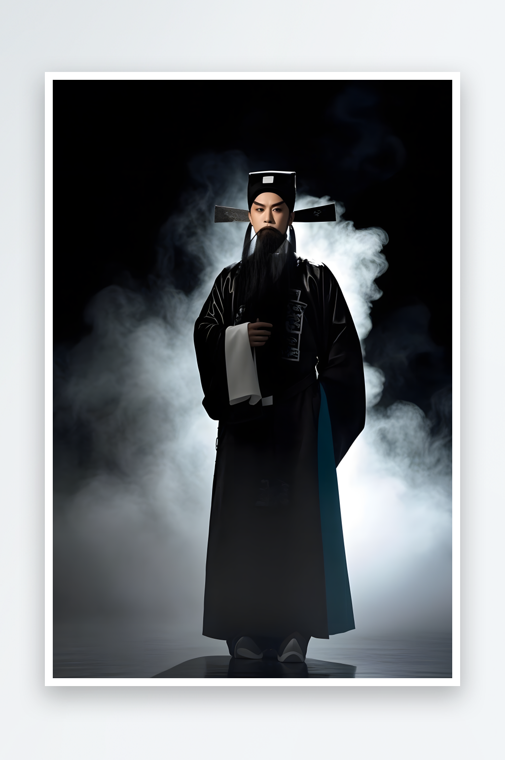 黑白老生戏曲戏剧男生人物摄影图素材