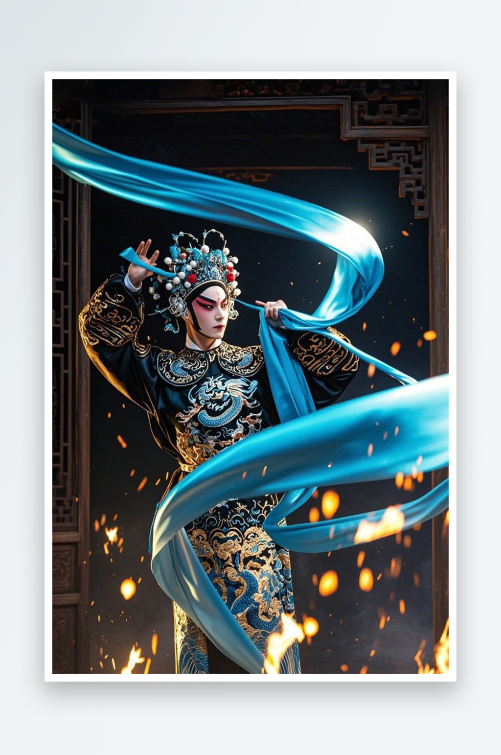 非遗文化武生戏曲妆造戏曲戏剧京剧男生人物摄影图素材