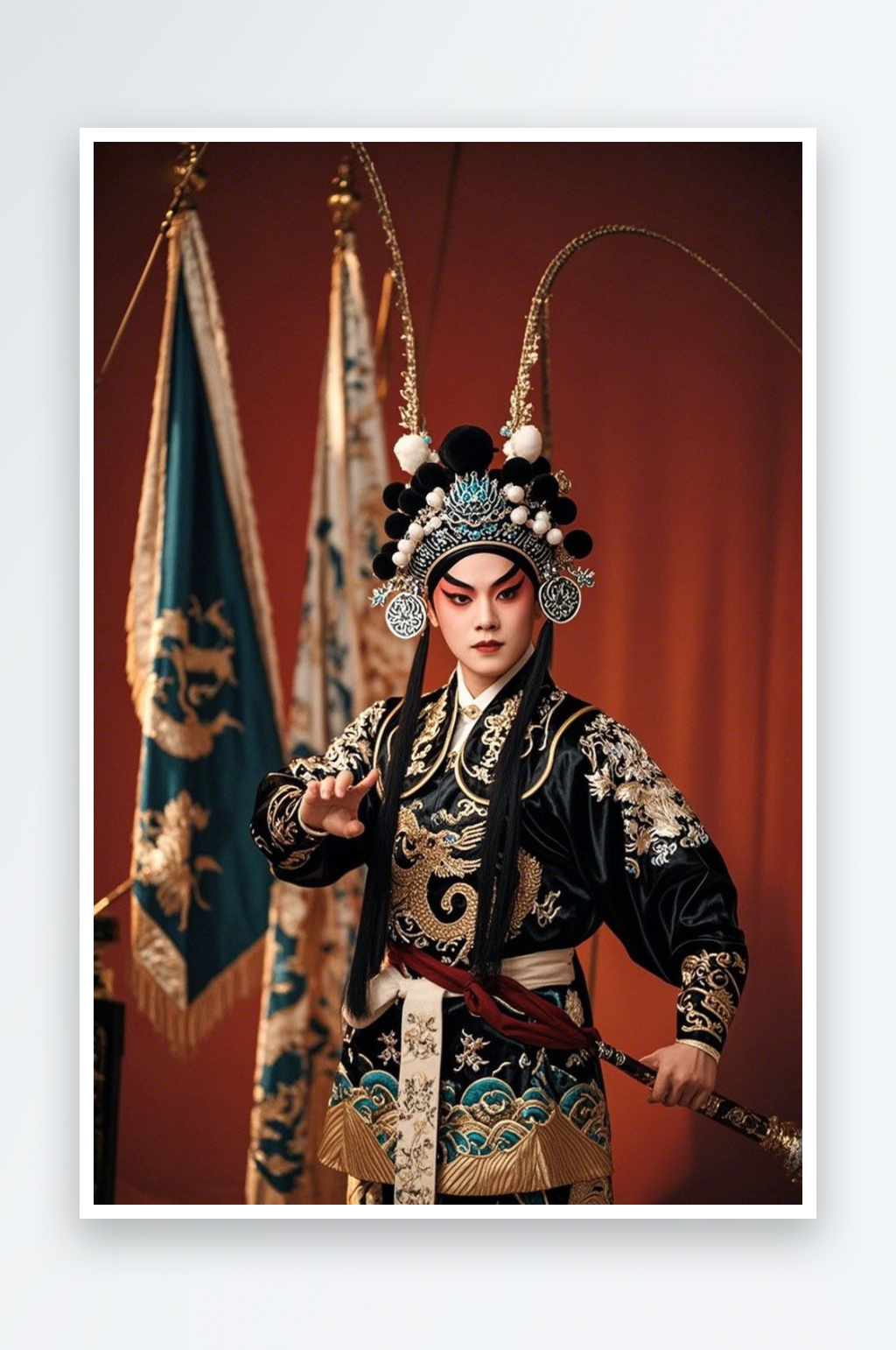 戏台表演武生戏曲戏剧男生人物摄影图素材