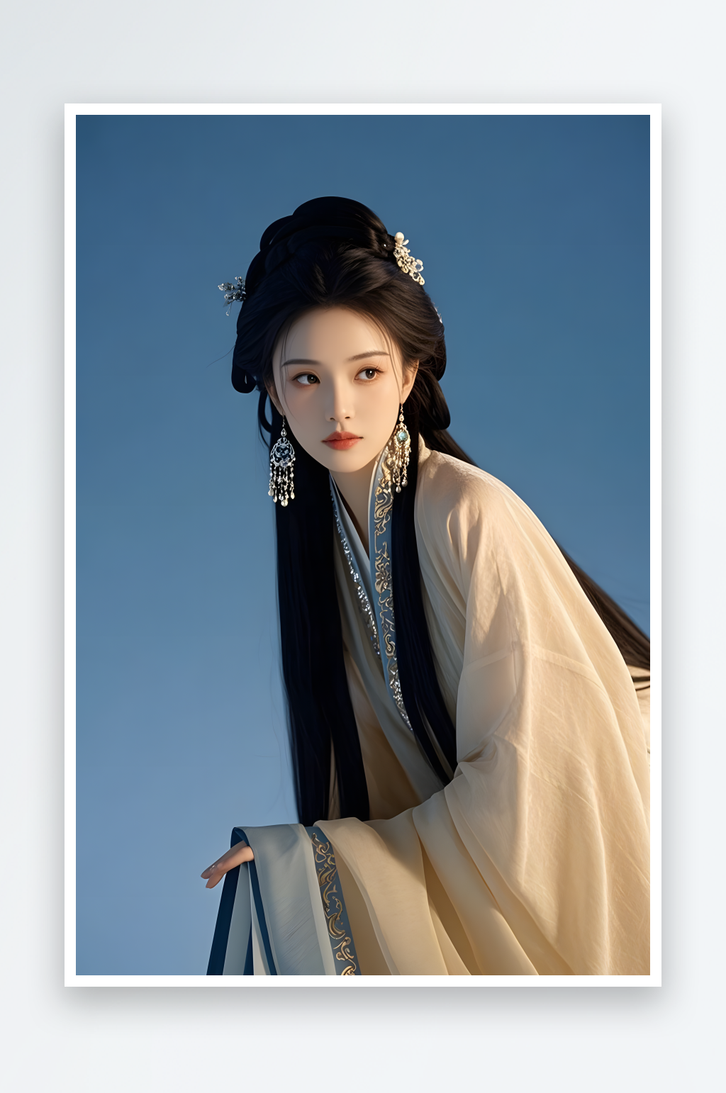 明制汉服日常汉服古装女生人物摄影图素材