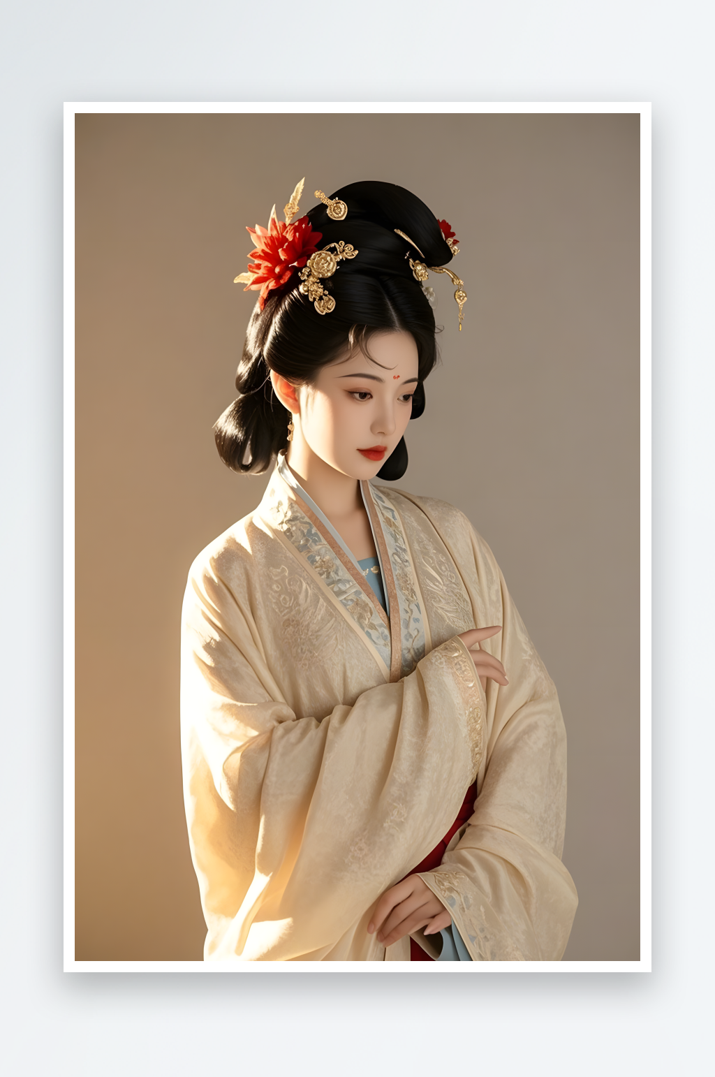 絕美漢服日常漢服古裝女生人物攝影圖素材