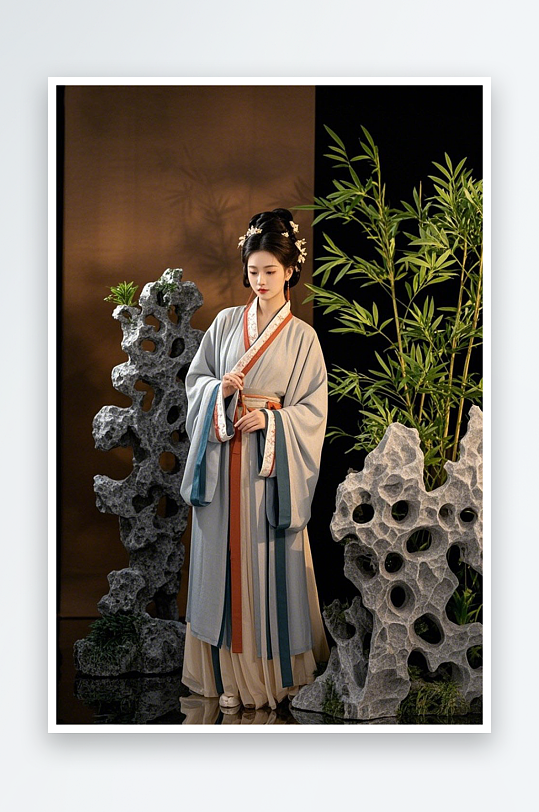 AI数字艺术日常汉服古装女生人物摄影图-众图网