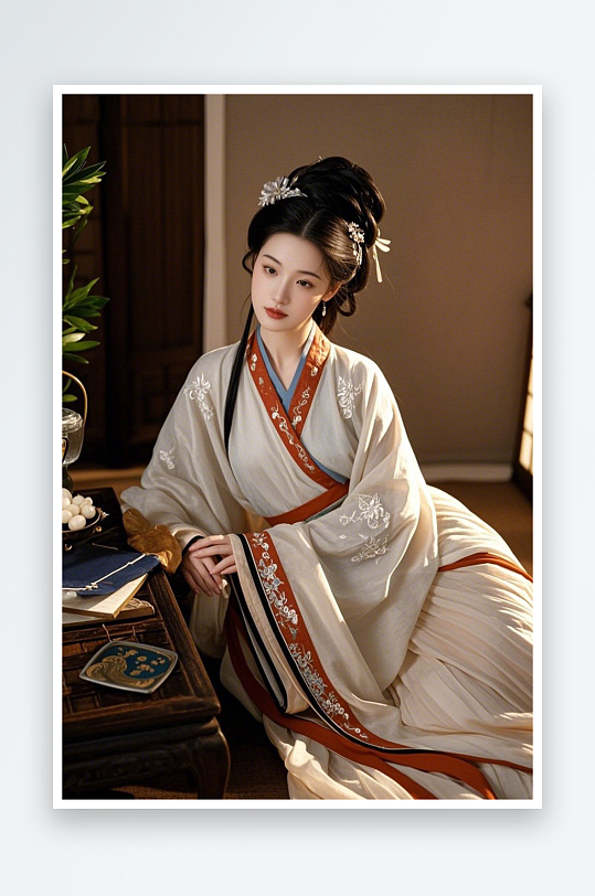 绝美汉服日常汉服古装女生人物摄影图-众图网