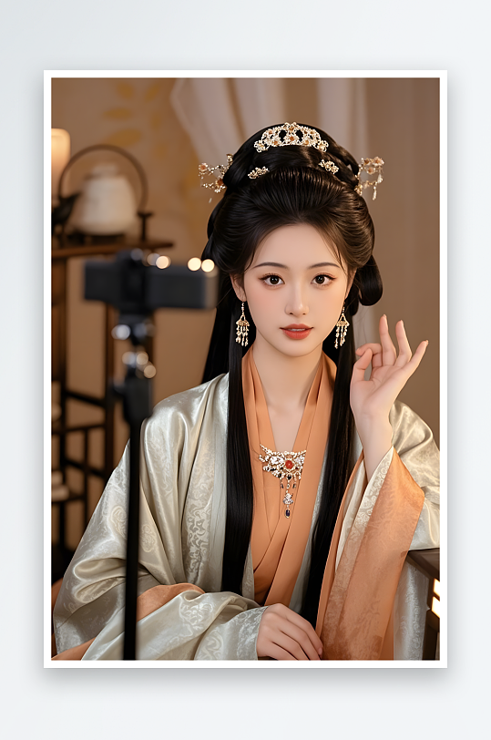 AI创意古代人汉服热梗休闲人物摄影图-众图网