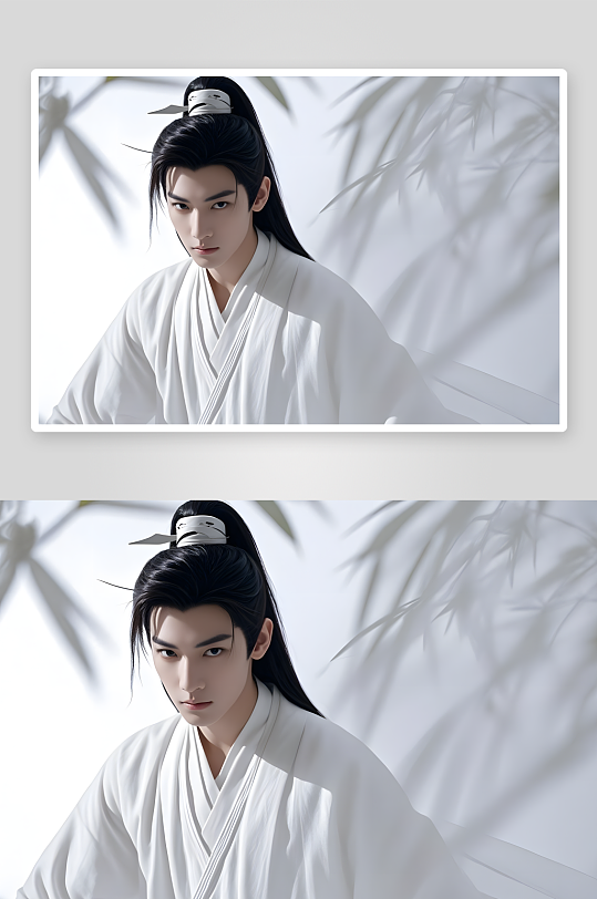 道袍圆领袍汉服古装男生人物摄影图-众图网