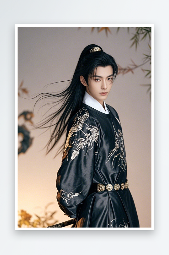 帅气武侠男生汉服古装男生人物摄影图-众图网