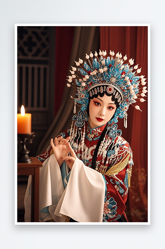 戏台表演女生戏曲戏剧京剧女生人物摄影图-众图网