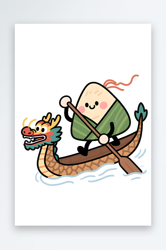 AI数字艺术端午节卡通粽子模型插画-众图网