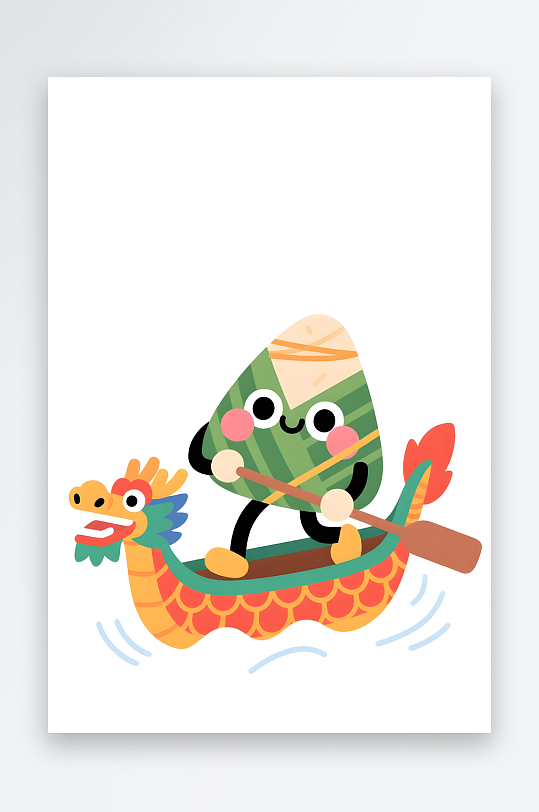 AI数字艺术端午节卡通粽子模型插画-众图网