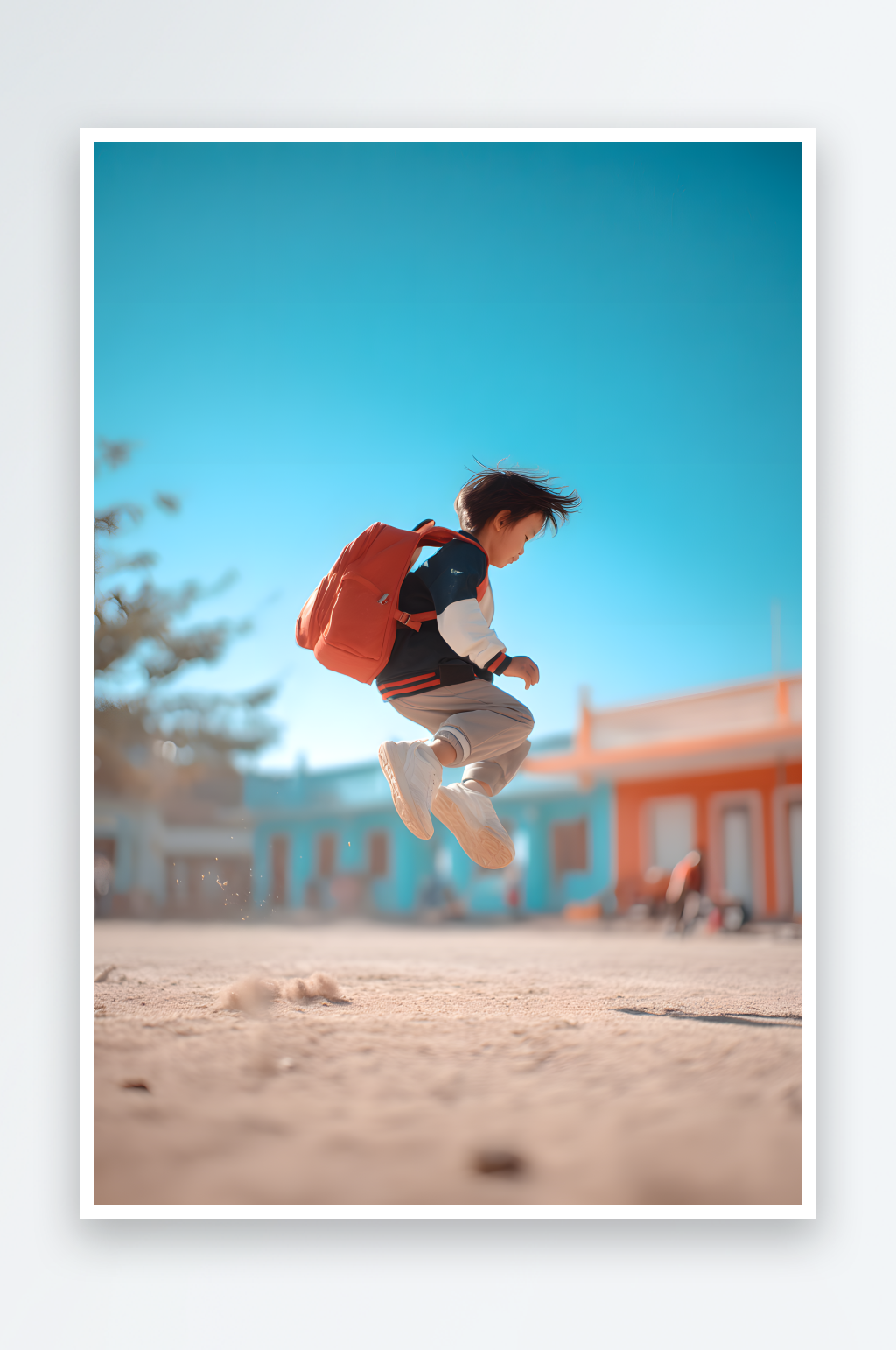 六一儿童节活泼小孩奔跑的小孩摄影图素材