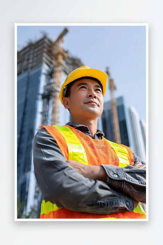建筑工地工人安全帽职业人物摄影图-众图网