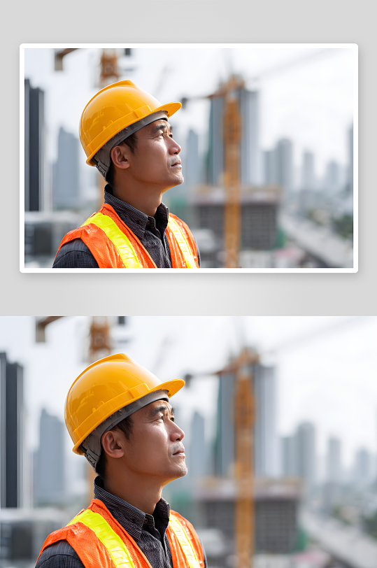 建筑工地工人安全帽职业人物摄影图
