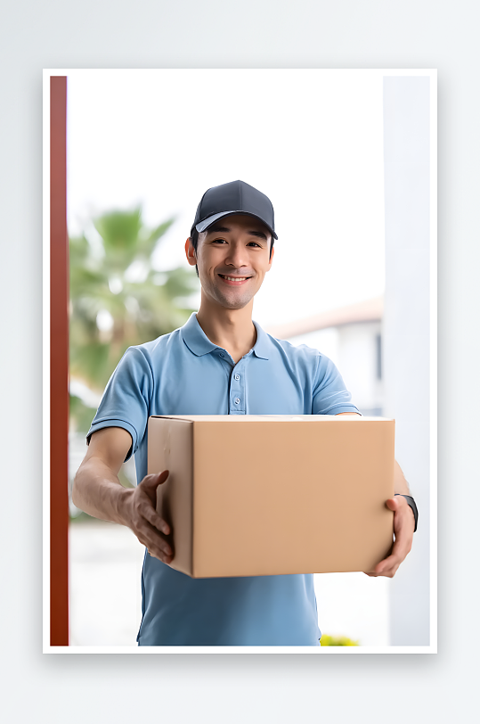 快递配送上门快递员快递小哥职业人物摄影图-众图网