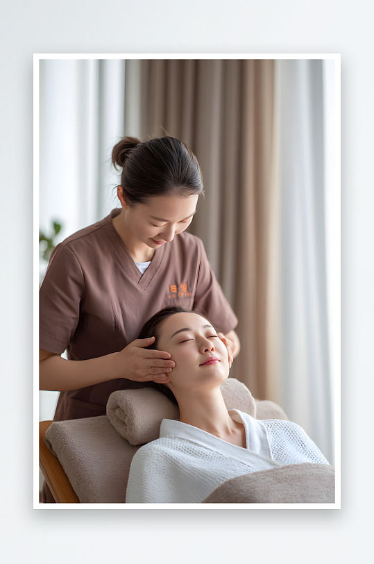 面部推拿按摩美容师美容顾问职业人物摄影图-众图网
